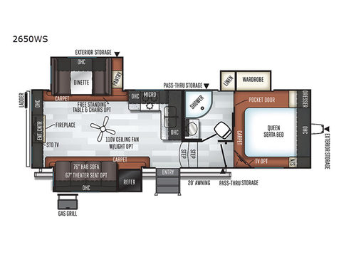 Rockwood Ultra Lite 2650WS Floorplan