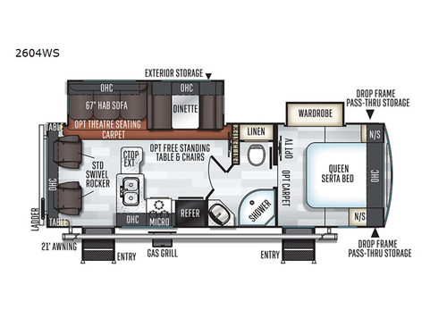 Rockwood Ultra Lite 2604WS Floorplan