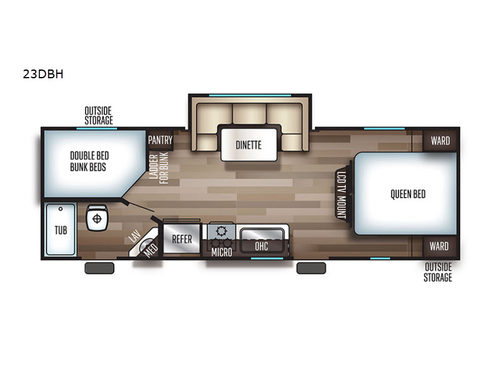 Cherokee Grey Wolf 23DBH Floorplan