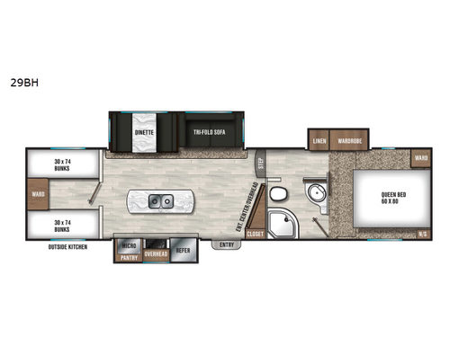 Chaparral Lite 29BH Floorplan
