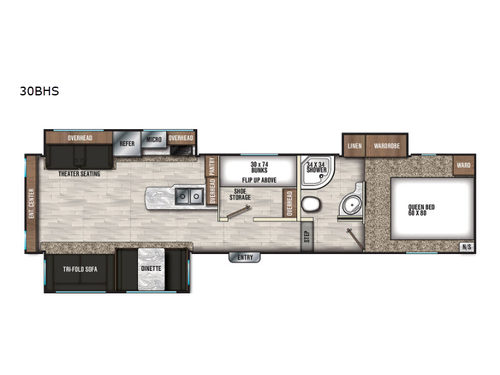 Chaparral Lite 30BHS Floorplan