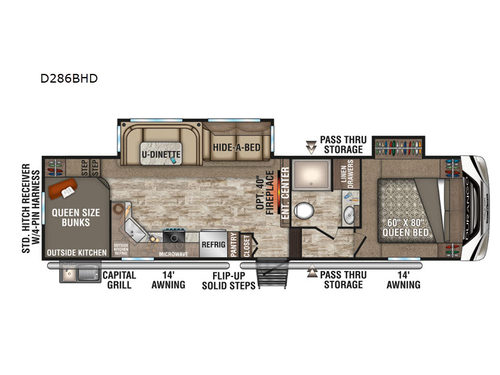 Durango 286BHD Floorplan