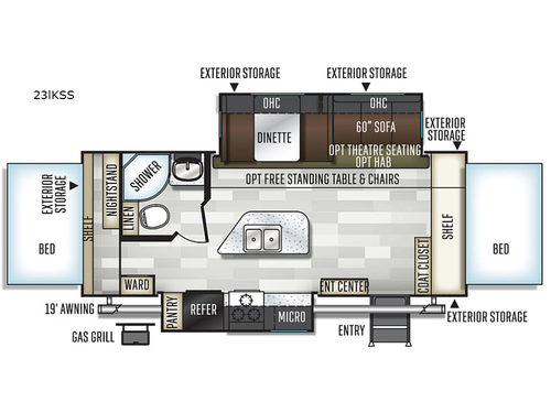 Flagstaff Shamrock 23IKSS Floorplan