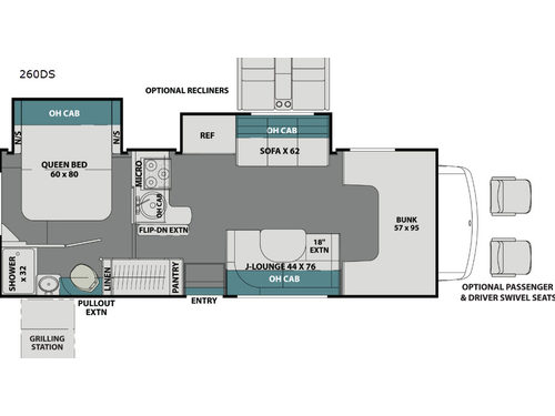 Leprechaun 260DS Chevy 4500 Floorplan