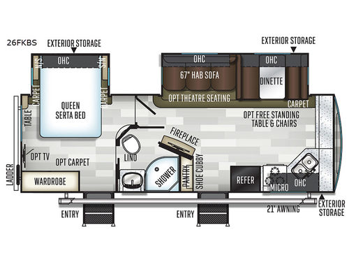 Flagstaff Super Lite 26FKBS Floorplan