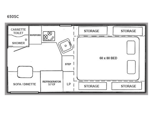 Floorplan - 2017 RC Willett Inc Northstar Pop-Up 650SC