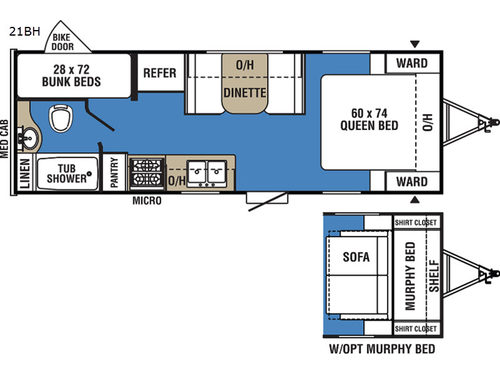 Clipper Ultra-Lite 21BH Floorplan