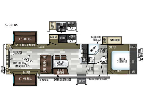 Flagstaff Super Lite 529RLKS Floorplan