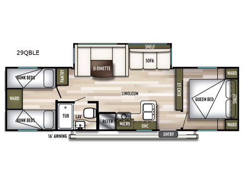 Wildwood 29QBLE Floorplan