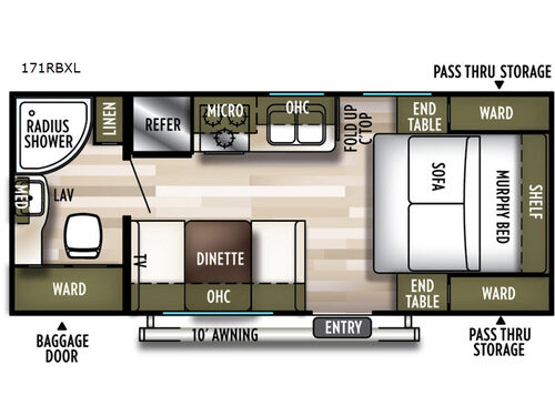 Wildwood X-Lite 171RBXL Floorplan