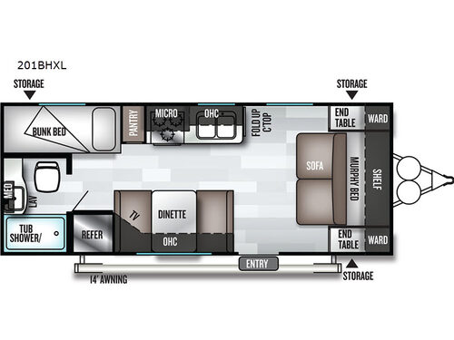 Wildwood X-Lite 201BHXL Floorplan