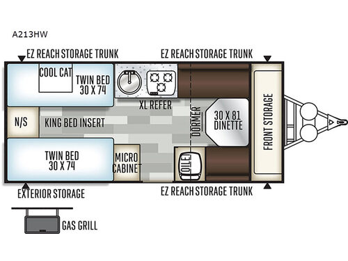 Rockwood Hard Side High Wall Series A213HW Floorplan