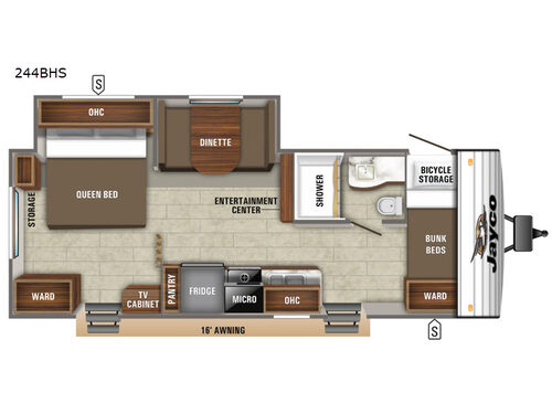 Jay Flight SLX 8 244BHS Floorplan