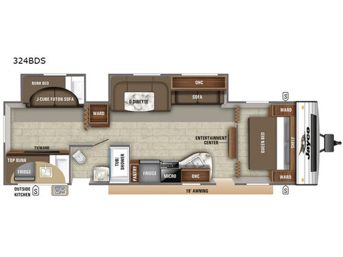 Jay Flight SLX 8 324BDS Floorplan