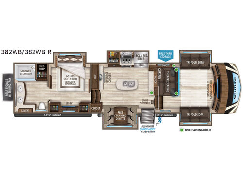 Solitude 382WB Floorplan