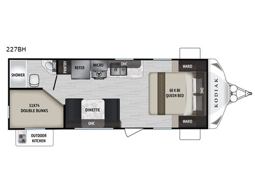 Kodiak Ultra-Lite 227BH Floorplan