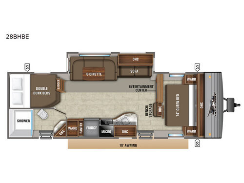 Jay Flight 28BHBE Floorplan