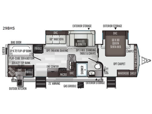 Flagstaff Super Lite 29BHS Floorplan