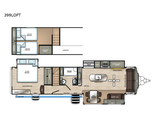 Sandpiper Destination Trailers 399LOFT Floorplan
