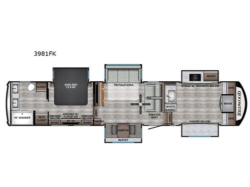 Redwood 3981FK Floorplan