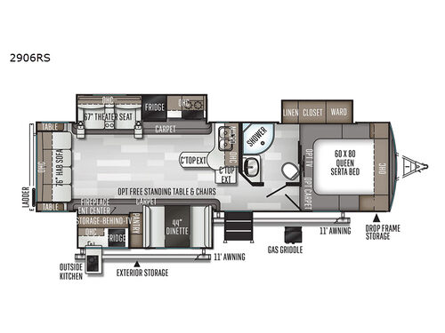 Rockwood Ultra Lite 2906RS Floorplan