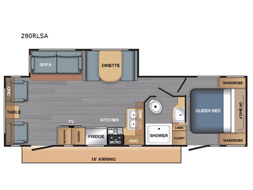 BX Series 290RLSA Floorplan