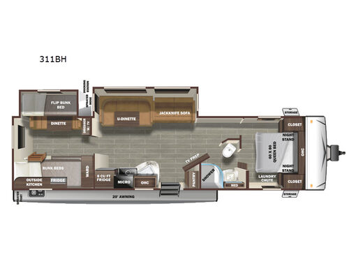 Super Lite 311BH Floorplan