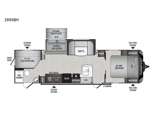 Passport 2950BH GT Series Floorplan
