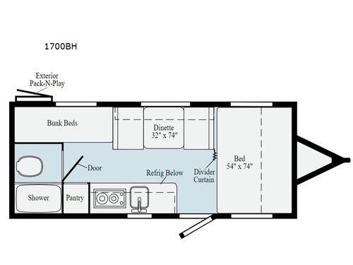 Micro Minnie 1700BH Floorplan