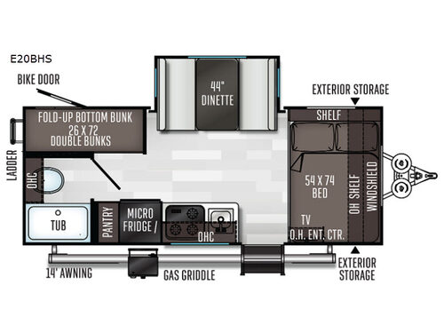 Flagstaff E-Pro E20BHS Floorplan
