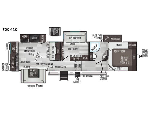 Flagstaff Super Lite 529MBS Floorplan