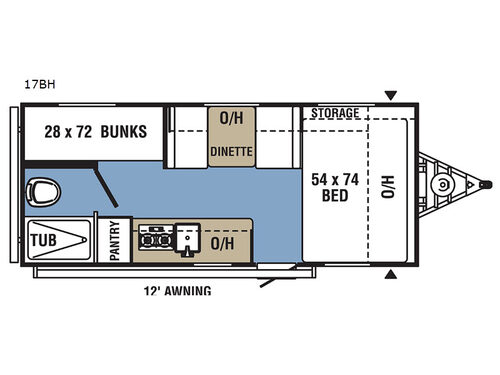 Clipper Ultra-Lite 17BH Floorplan