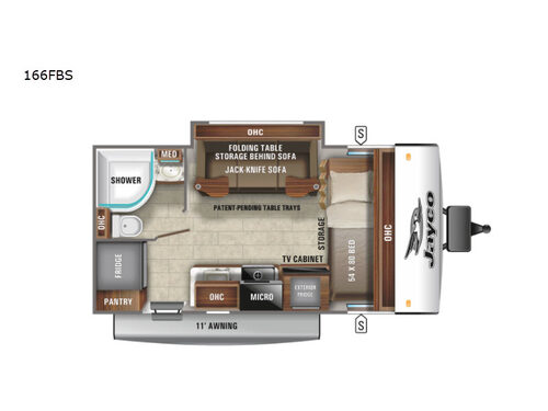 Jay Feather Micro 166FBS Floorplan