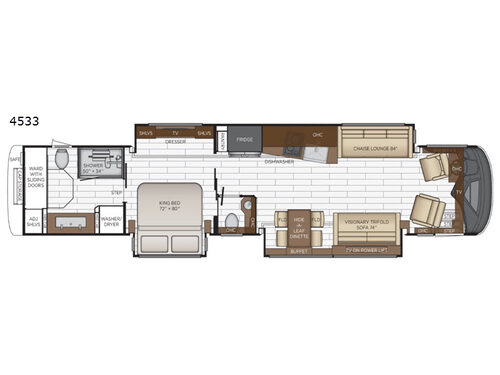 Floorplan - 2017 Newmar King Aire 4533