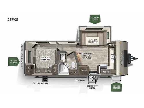 Flagstaff Micro Lite 25FKS Floorplan