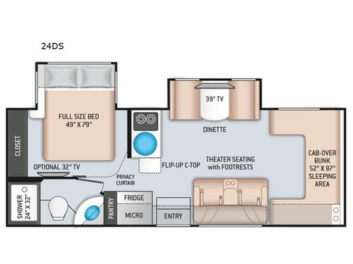 Four Winds Sprinter 24DS Floorplan