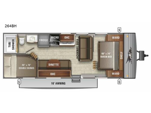 Jay Flight SLX 8 264BH Floorplan