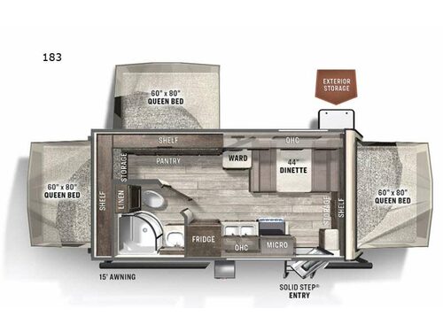 Rockwood Roo 183 Floorplan
