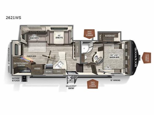 Rockwood Ultra Lite 2621WS Floorplan