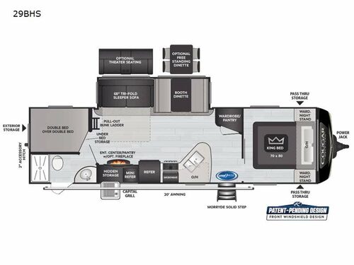 Cougar Half-Ton 29BHS Floorplan