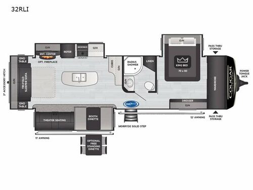 Cougar Half-Ton 32RLI Floorplan