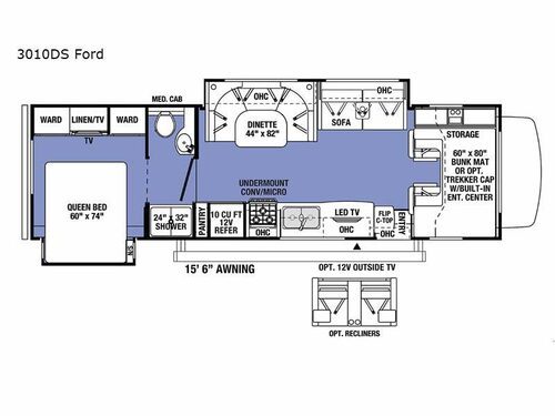 Sunseeker Classic 3010DS Ford Floorplan