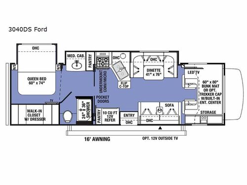 Sunseeker Classic 3040DS Ford Floorplan
