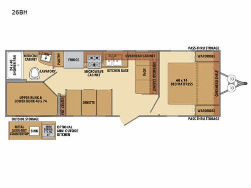 Shasta 26BH Floorplan