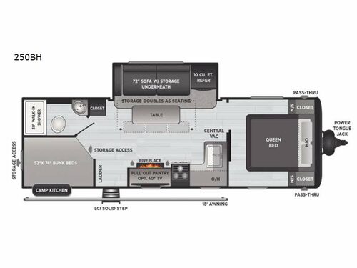 Hideout 250BH Floorplan