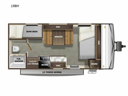 Autumn Ridge Single Axle 19BH Floorplan