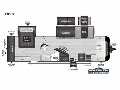 Cougar Half-Ton 29FKD Floorplan