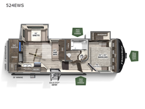 Flagstaff Super Lite 524EWS Floorplan