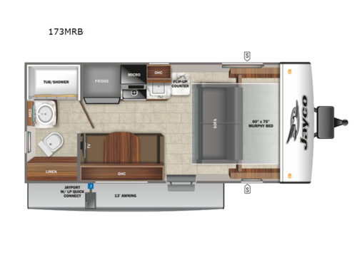 Jay Feather Micro 173MRB Floorplan