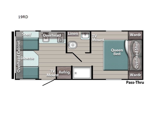 Trailmaster Super Lite 19RD Floorplan